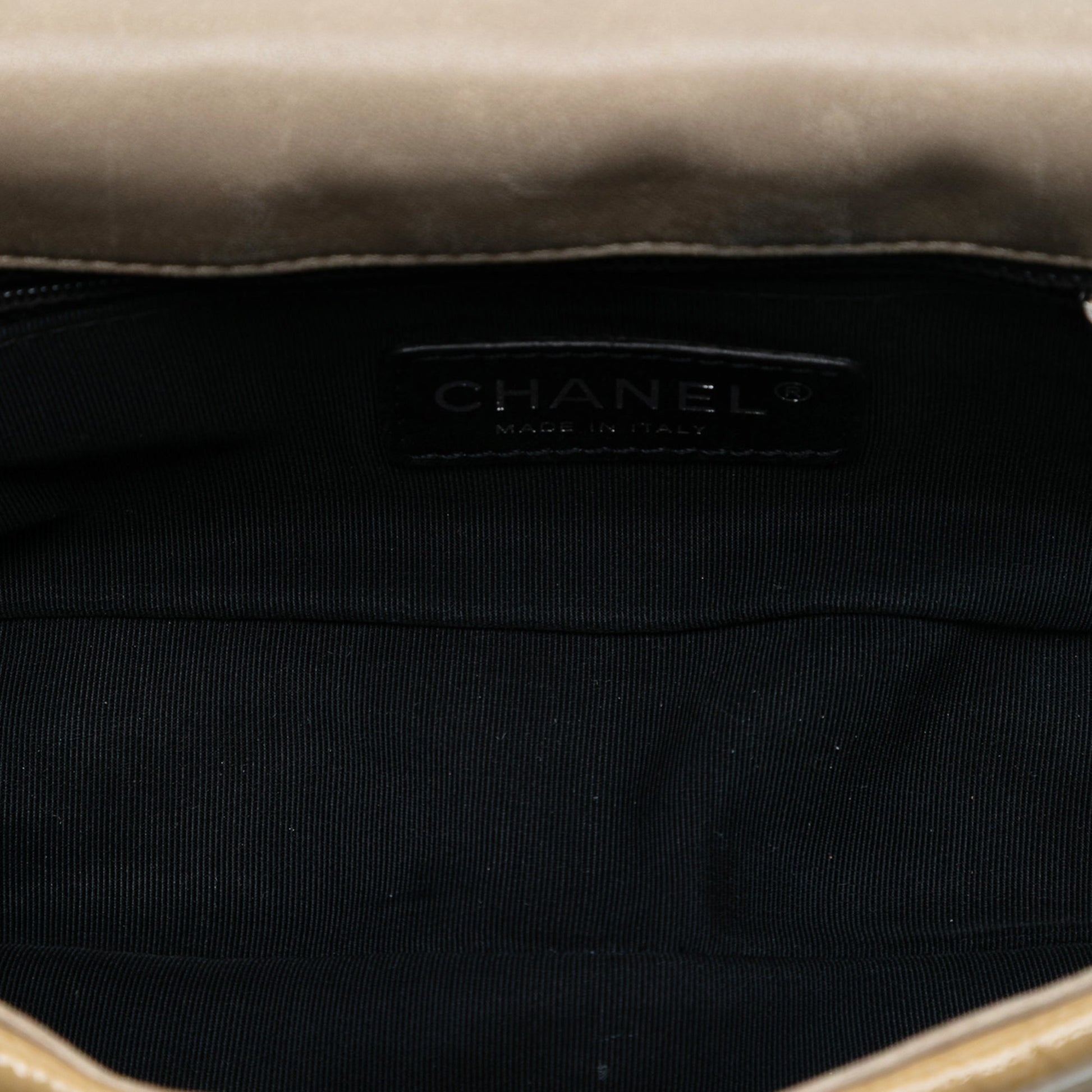 Chanel CC Patent Woven Stitch Full Flap