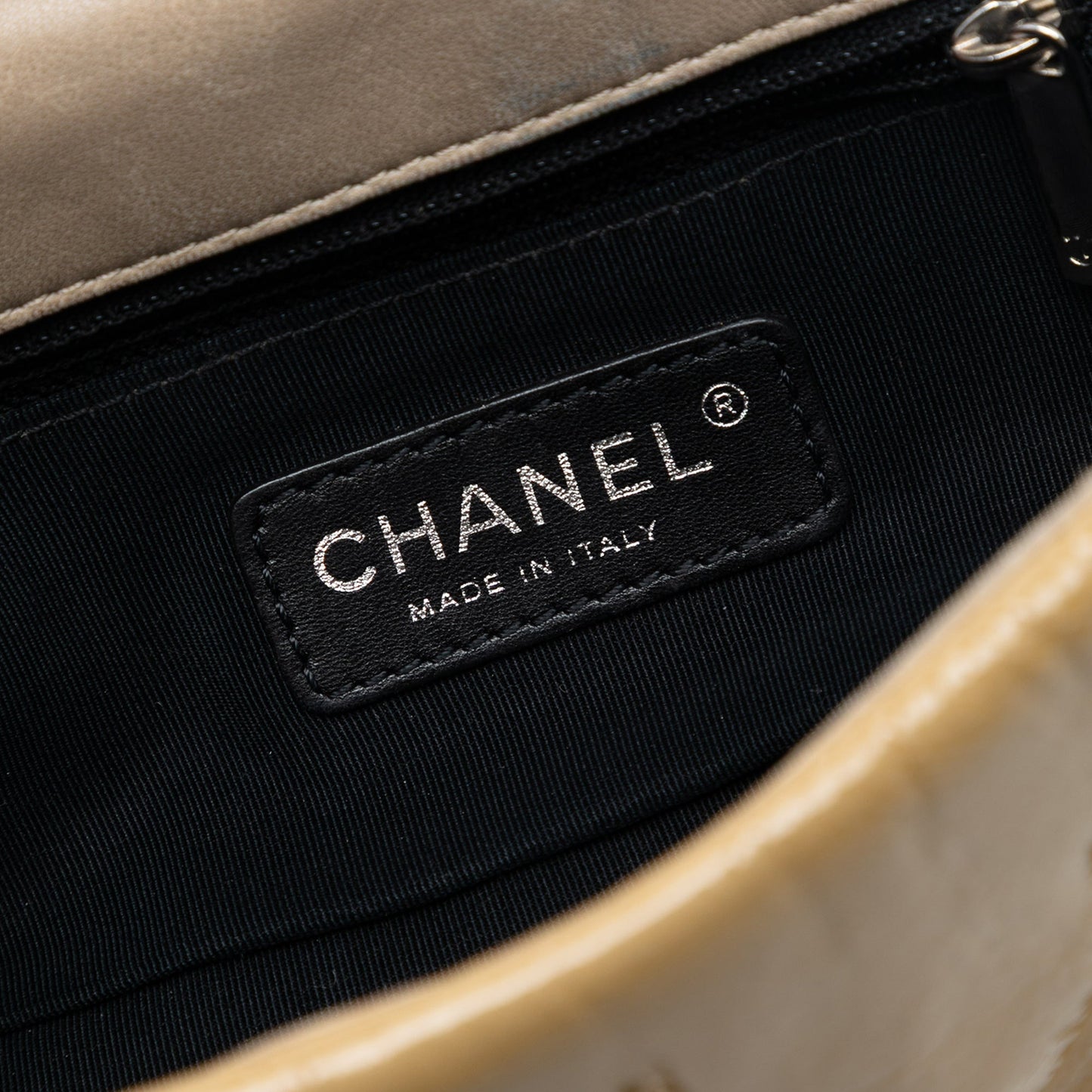 Chanel CC Patent Woven Stitch Full Flap