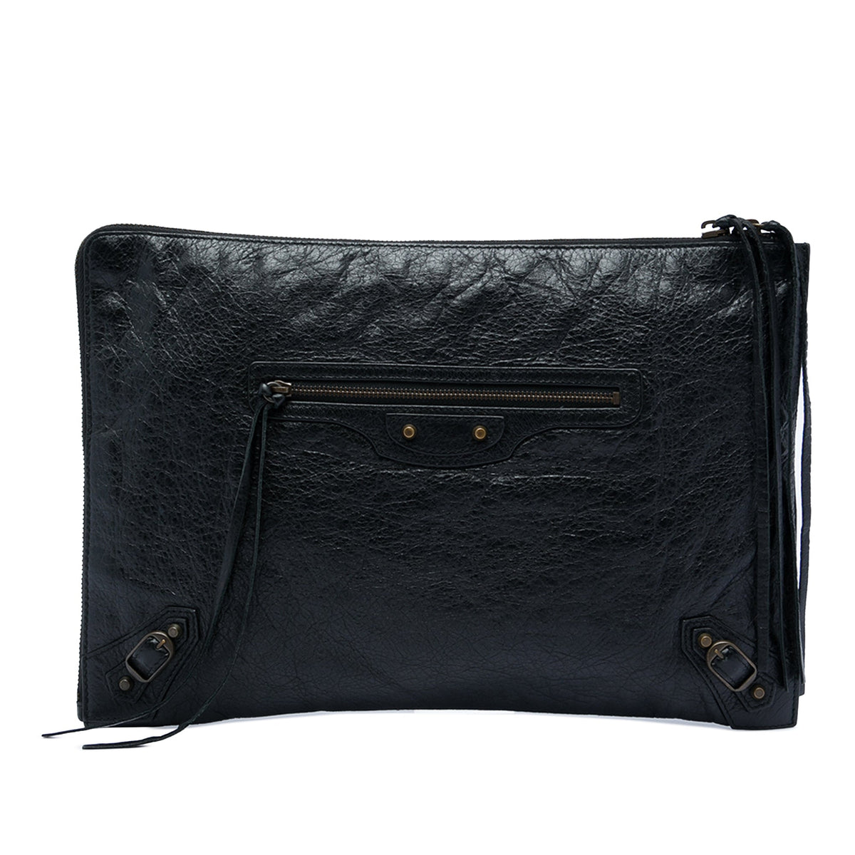 Balenciaga Lambskin Motocross Classic Flat Clutch
