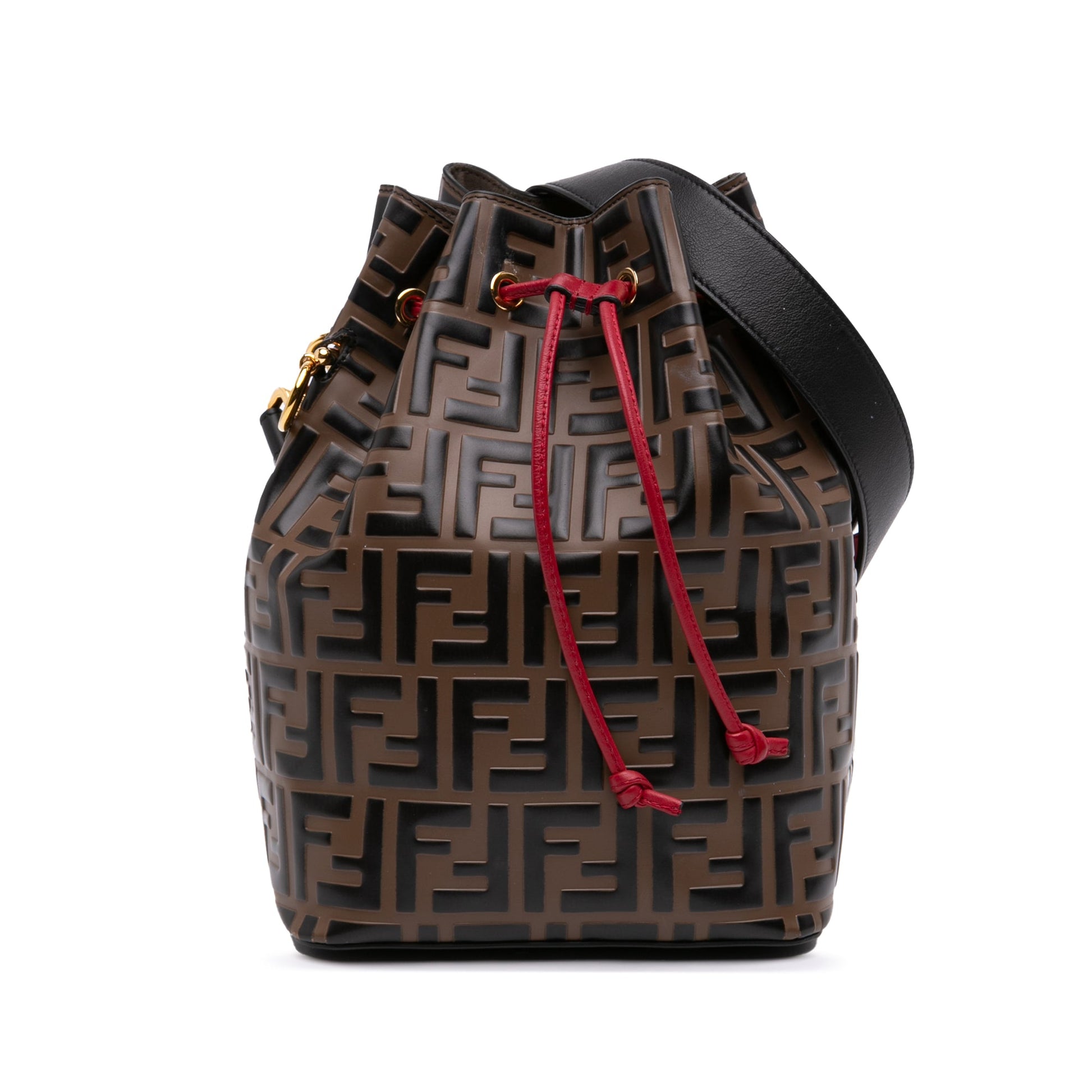 Fendi FF 1974 Embossed Leather Mon Tresor Bucket Bag