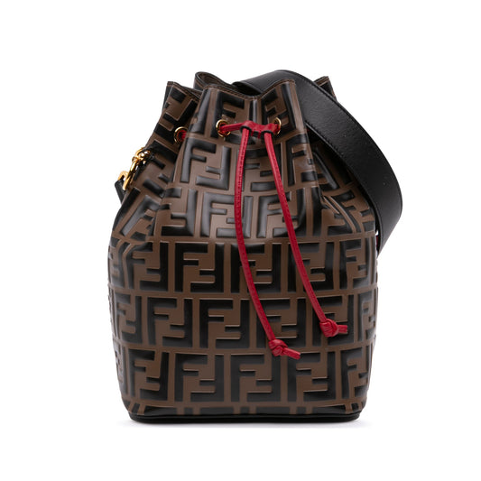 Fendi FF 1974 Embossed Leather Mon Tresor Bucket Bag