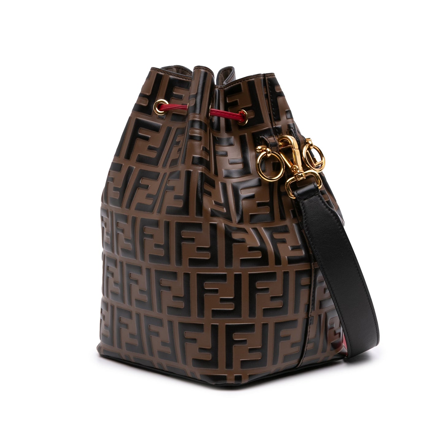 Fendi FF 1974 Embossed Leather Mon Tresor Bucket Bag
