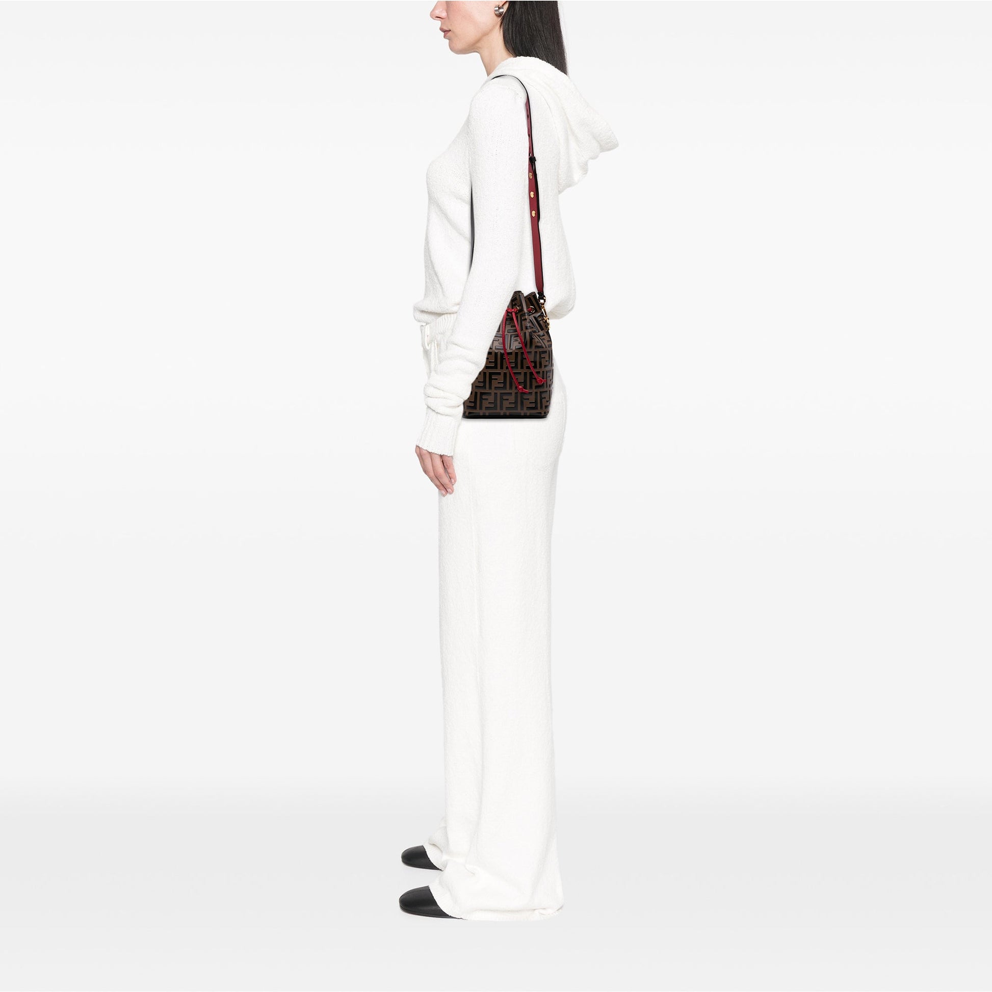 Fendi FF 1974 Embossed Leather Mon Tresor Bucket Bag