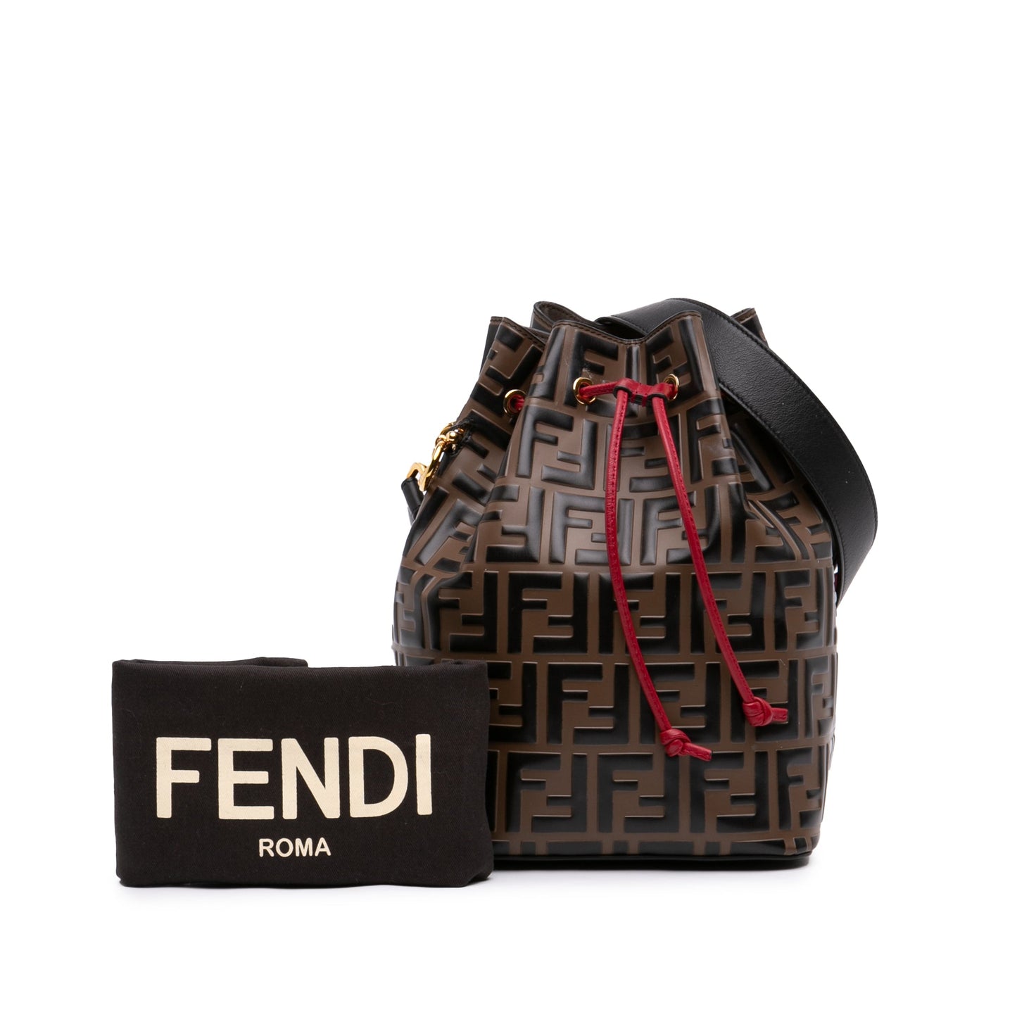 Fendi FF 1974 Embossed Leather Mon Tresor Bucket Bag