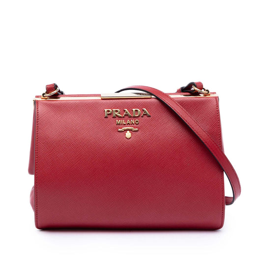 Prada Saffiano and City Calf Light Frame Crossbody