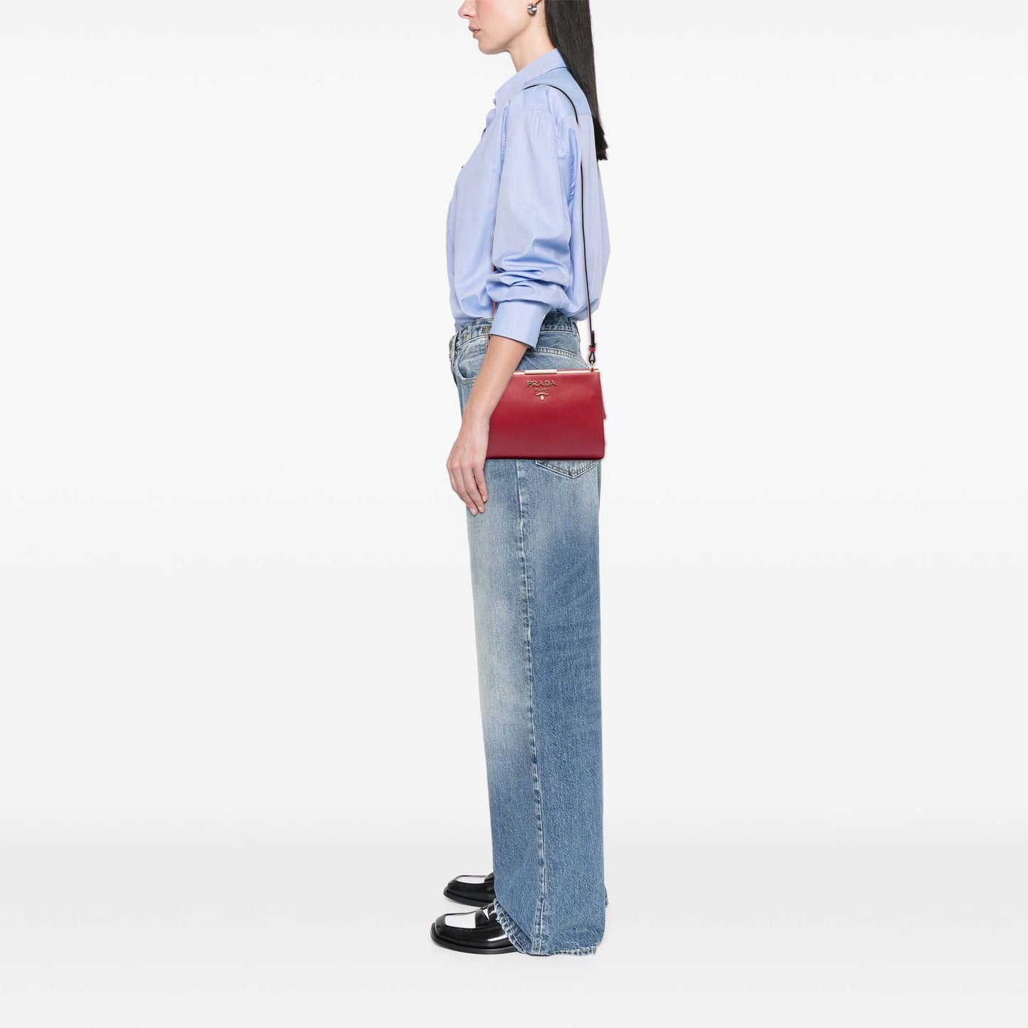 Prada Saffiano and City Calf Light Frame Crossbody