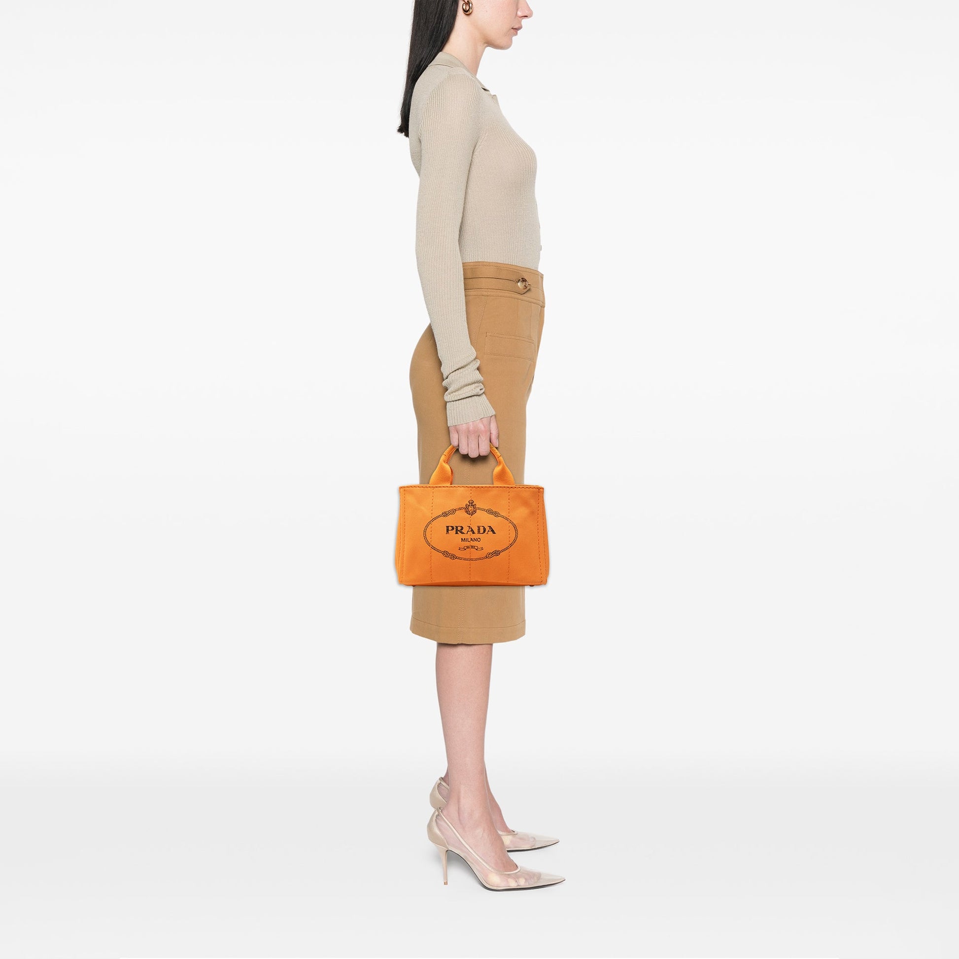 Prada Small Canvas Canapa Logo Satchel