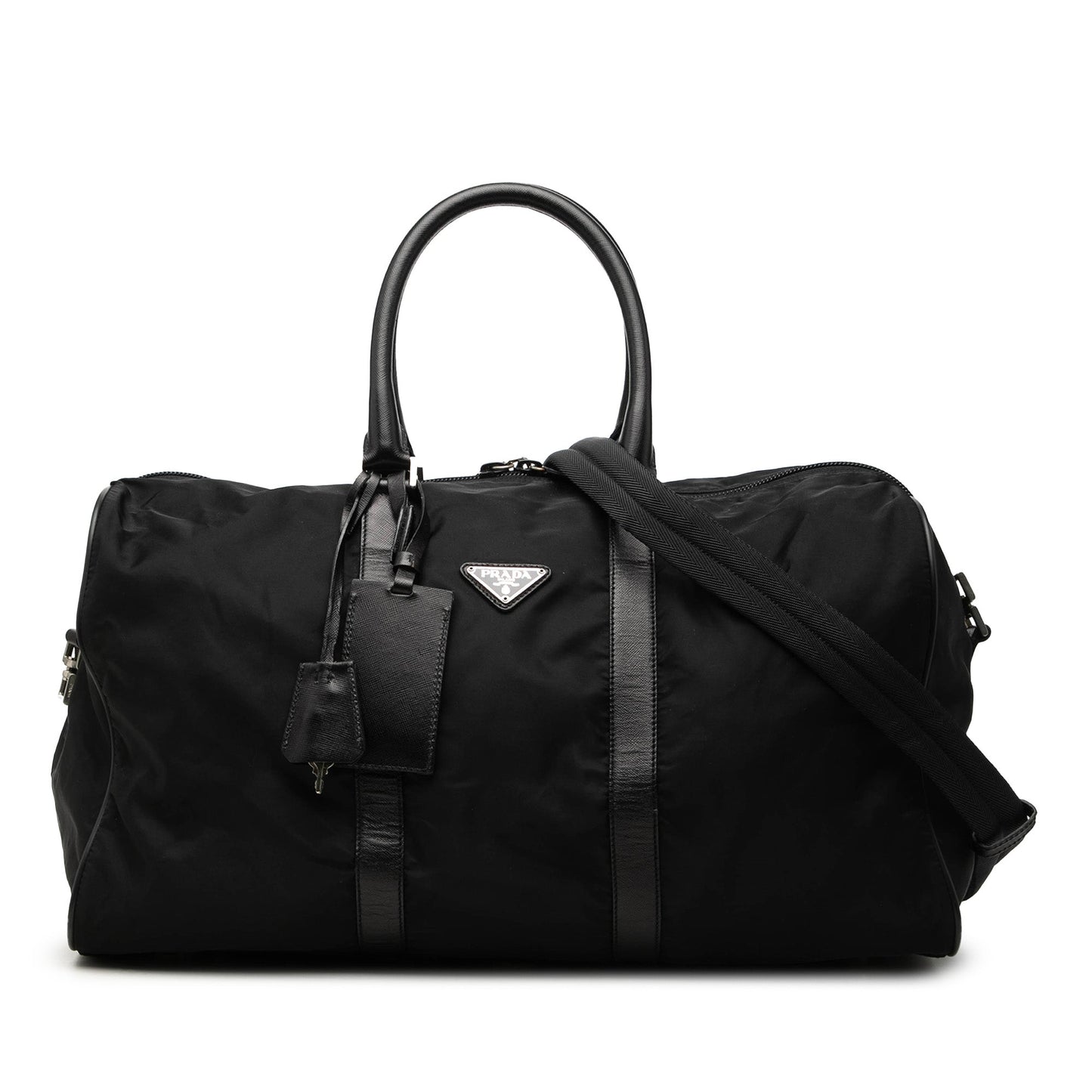 Prada Saffiano Trimmed Tessuto Travel Bag