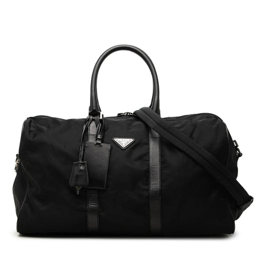 Prada Saffiano Trimmed Tessuto Travel Bag