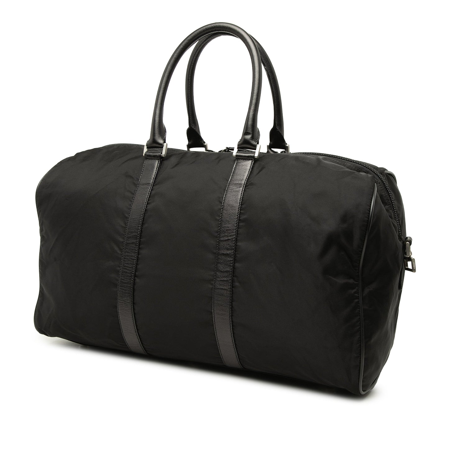 Prada Saffiano Trimmed Tessuto Travel Bag