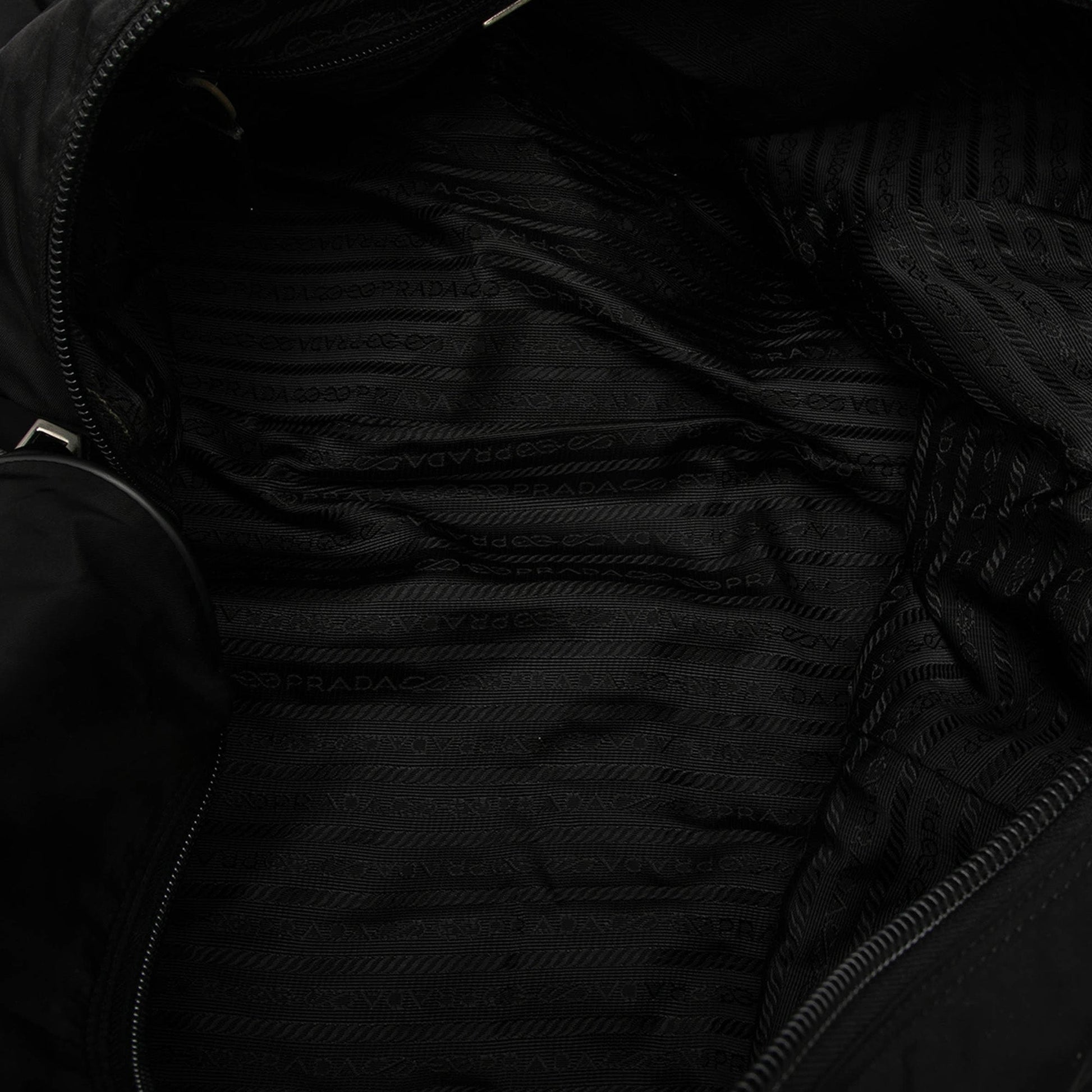 Prada Saffiano Trimmed Tessuto Travel Bag