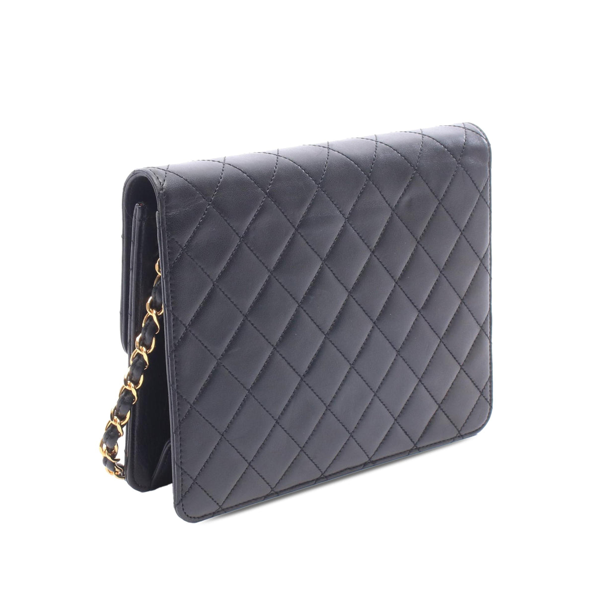 Chanel Quilted Lambskin Single Flap — Black