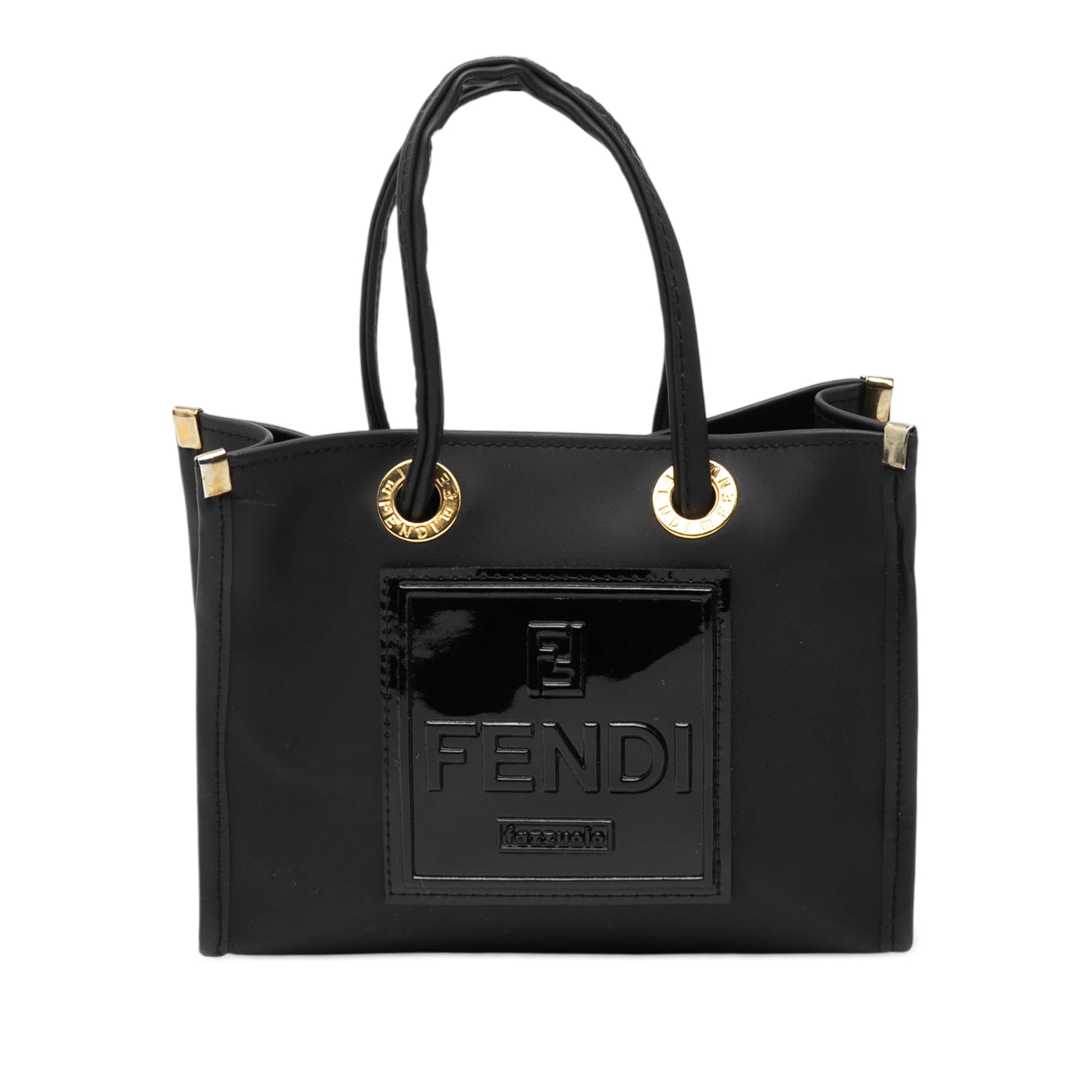 Fendi Mini Rubber FF Logo Shopper Tote