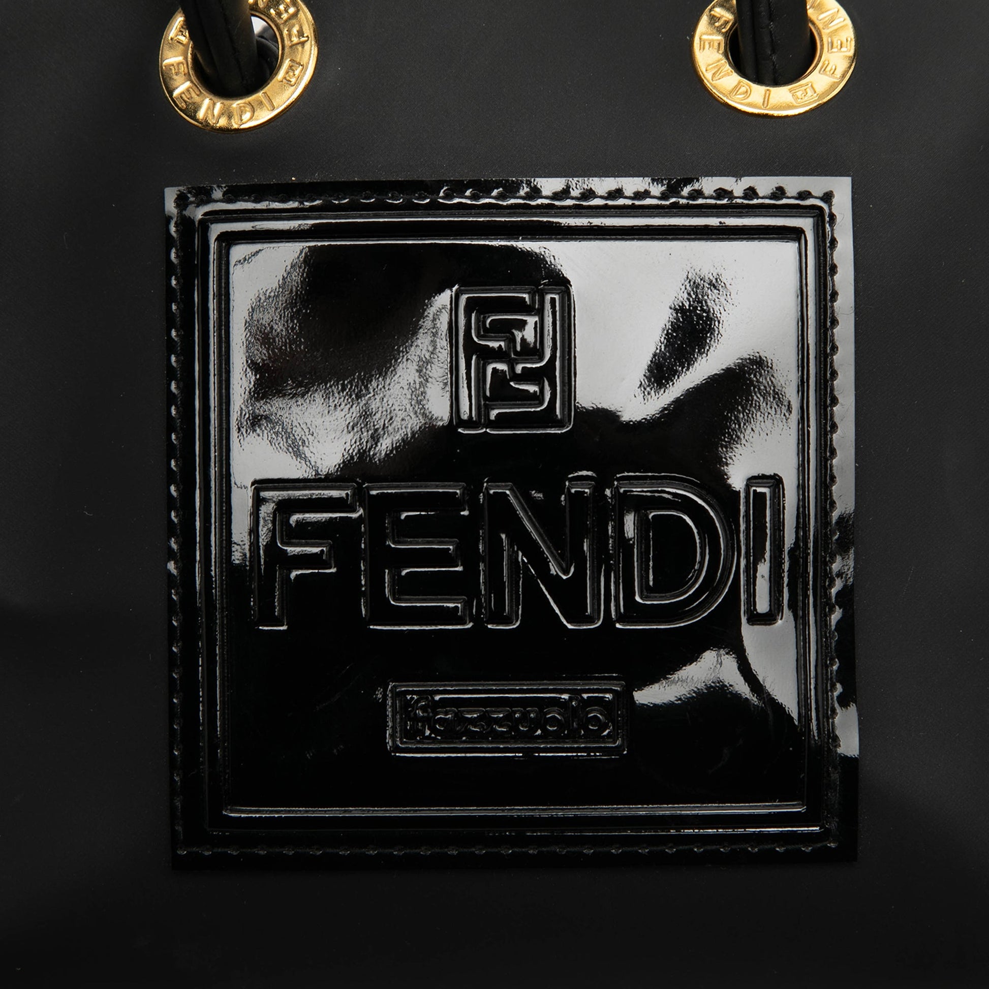 Fendi Mini Rubber FF Logo Shopper Tote