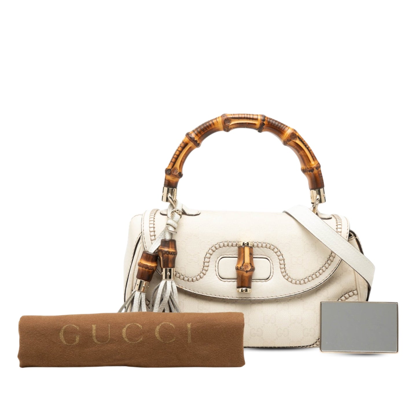Gucci Medium GG Canvas New Bamboo Satchel