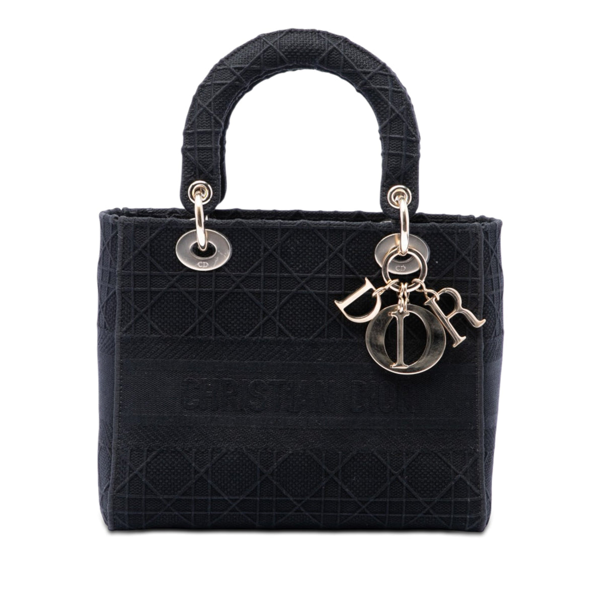 Dior Medium Embroidered Canvas Cannage Lady D Lite