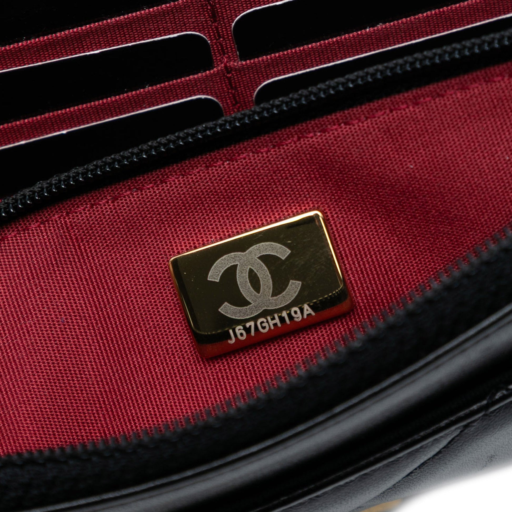 Chanel CC Quilted Lambskin Diamond Lock Wallet on Chain