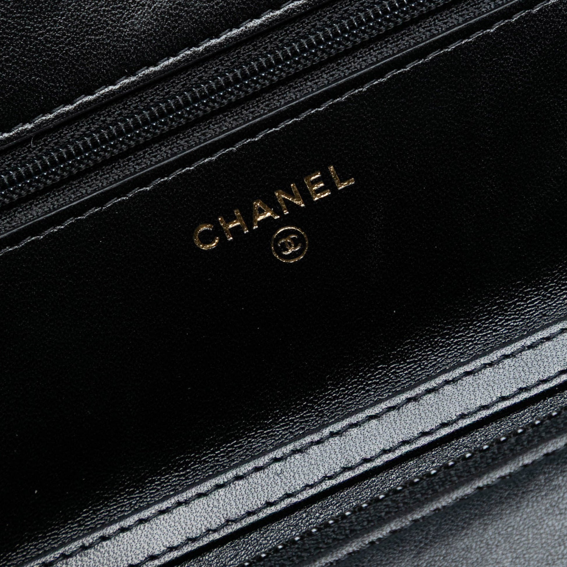 Chanel CC Quilted Lambskin Diamond Lock Wallet on Chain