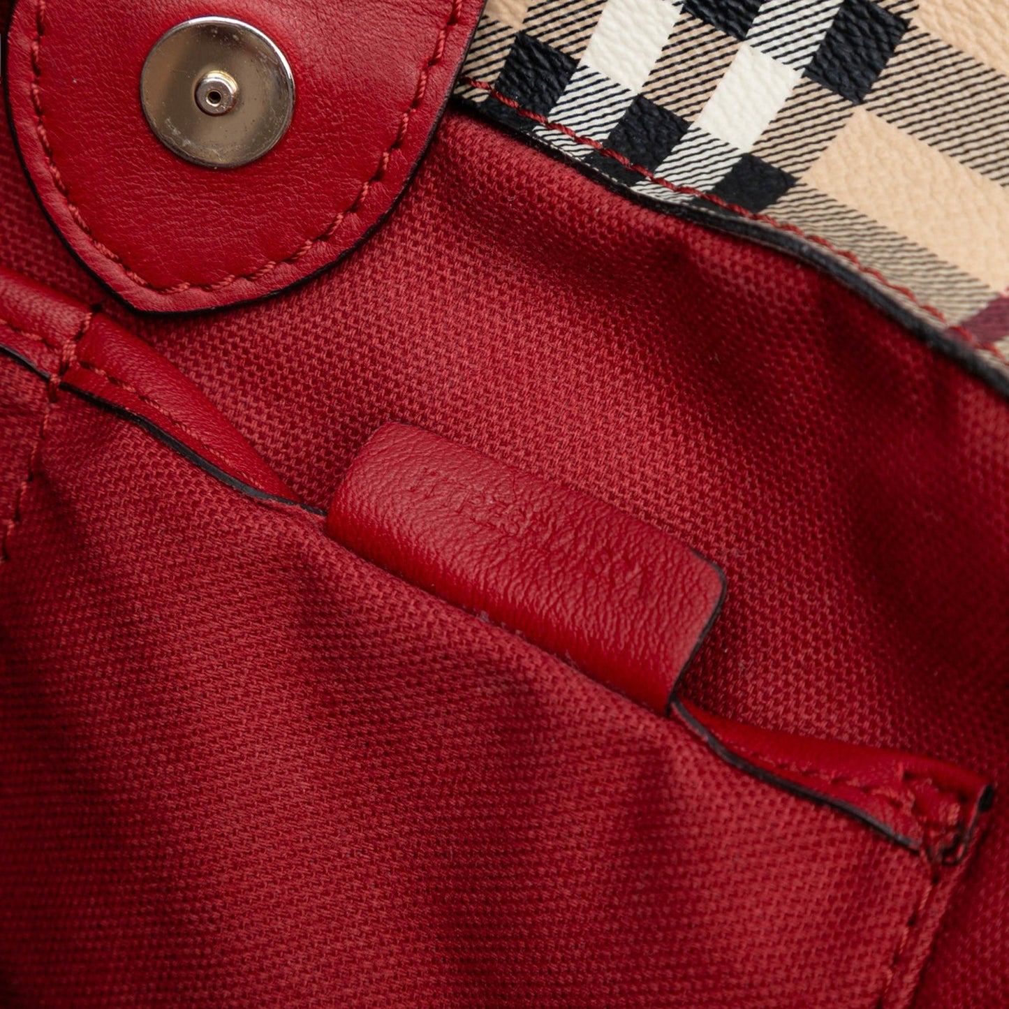Burberry Small Leather Trimmed Haymarket Check Coated Canvas Canterbury Tote
