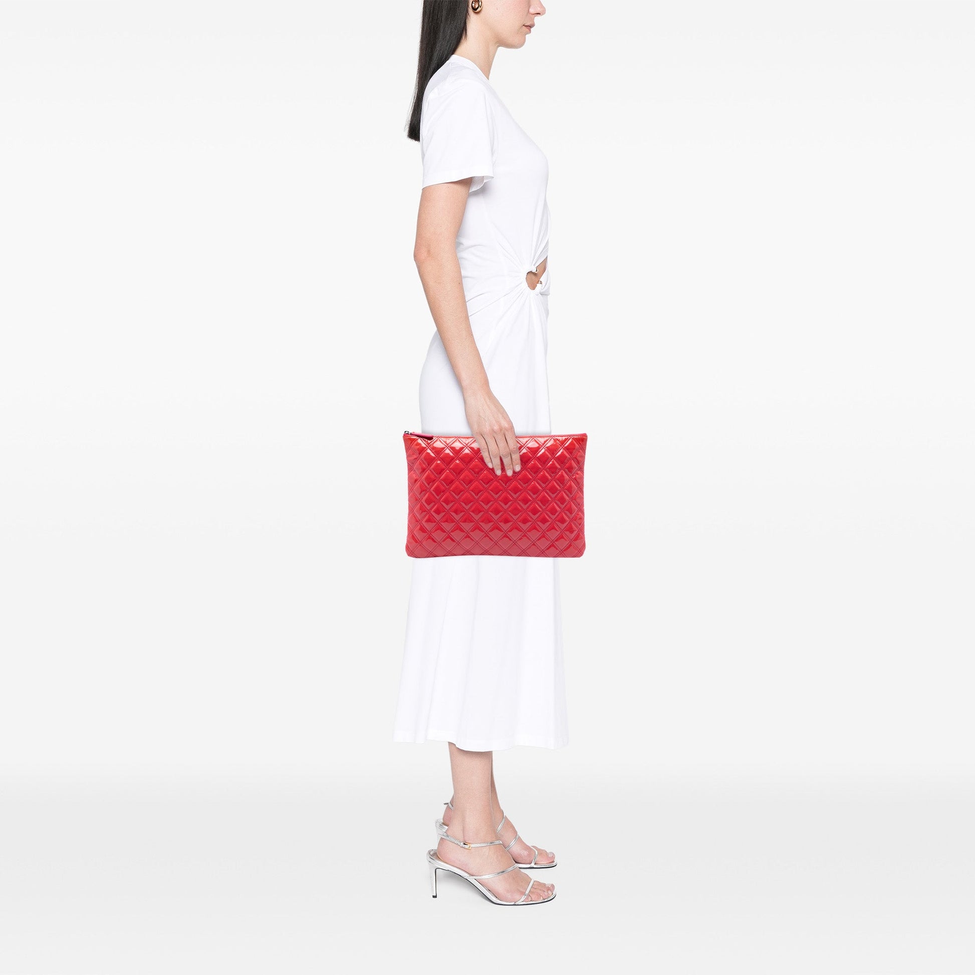 Chanel Large Quilted Patent O Case Clutch