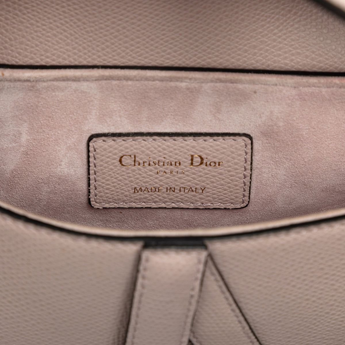 Dior Mini Grained Calfskin Saddle Bag — Purple