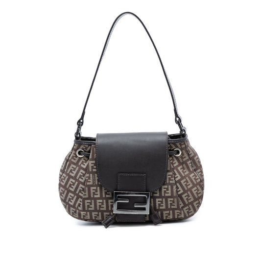 Fendi Zucchino Canvas Drawstring Shoulder Bag