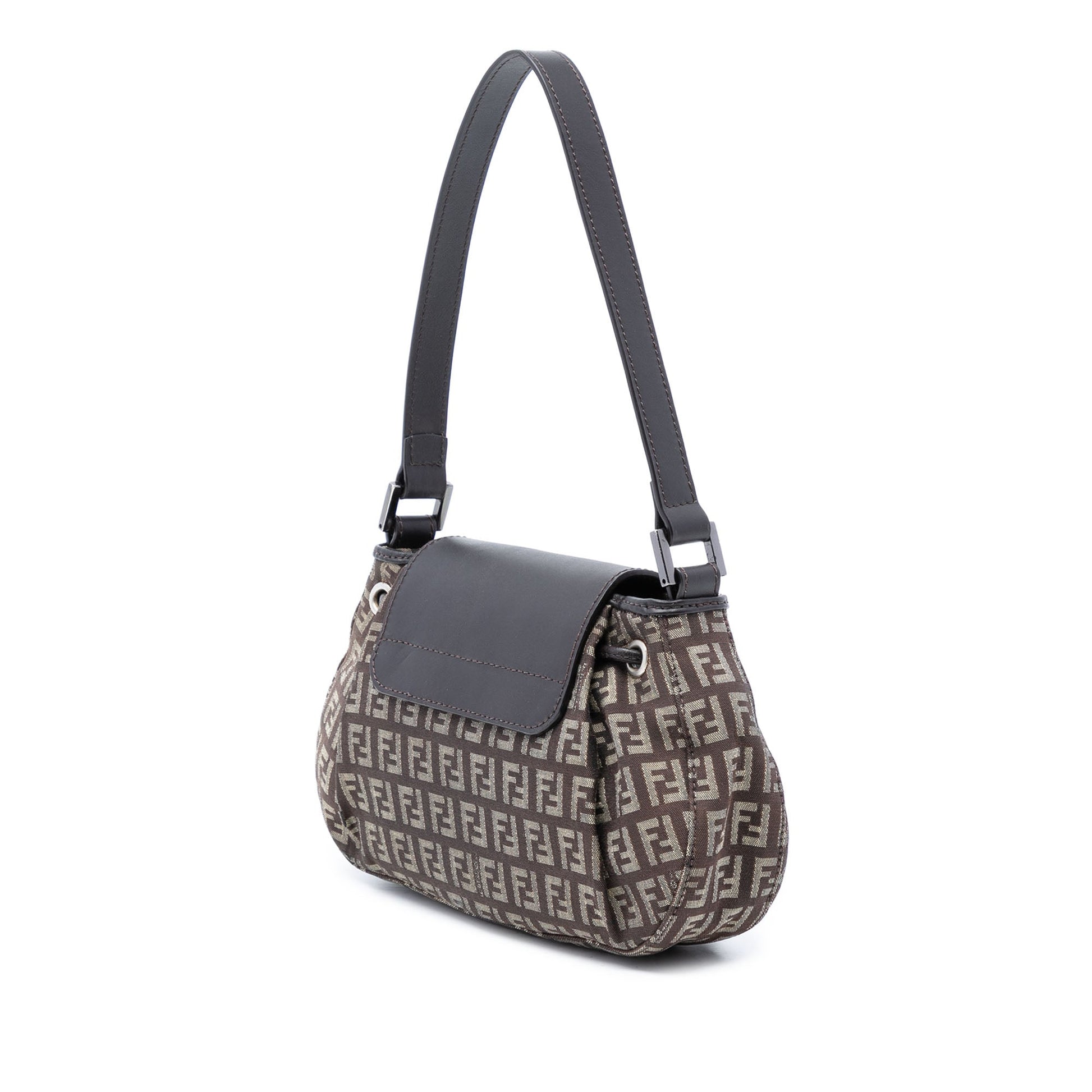 Fendi Zucchino Canvas Drawstring Shoulder Bag