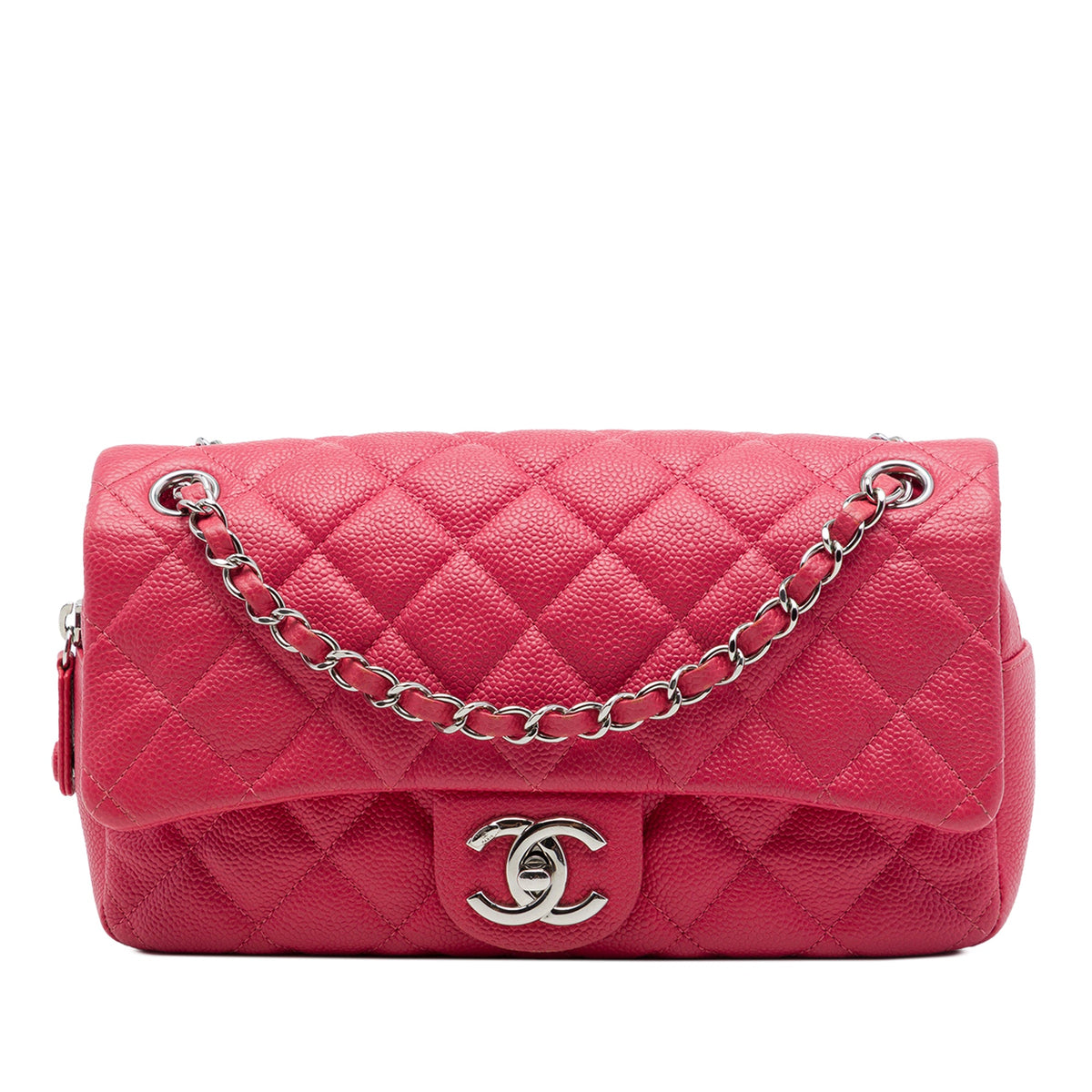 Chanel Medium Quilted Caviar Easy Flap — Pink
