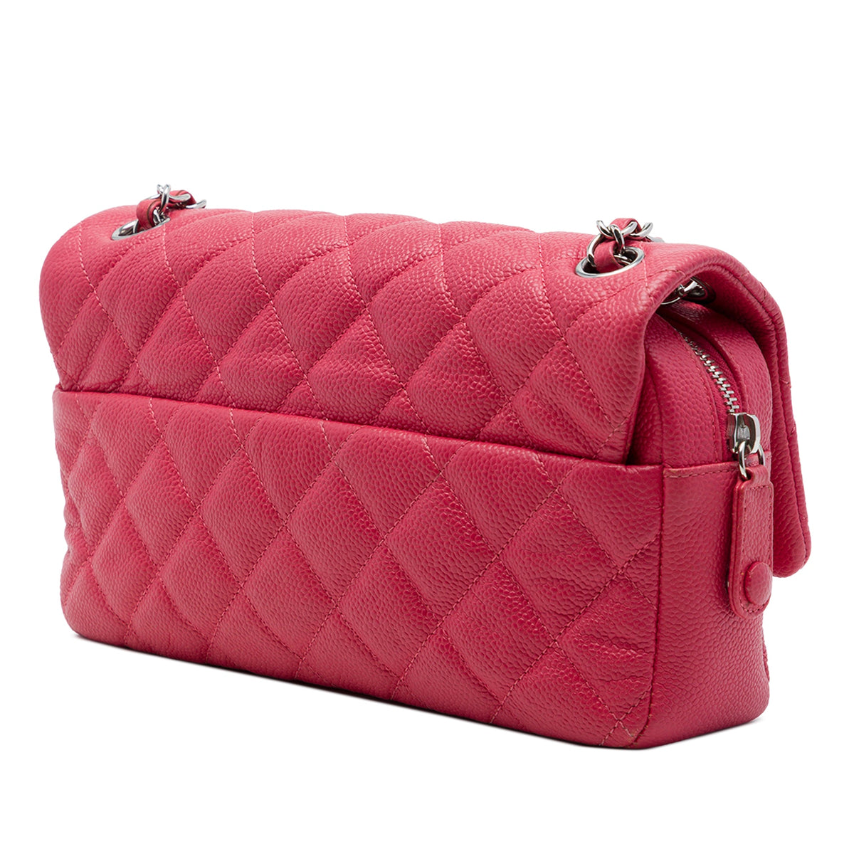 Chanel Medium Quilted Caviar Easy Flap — Pink