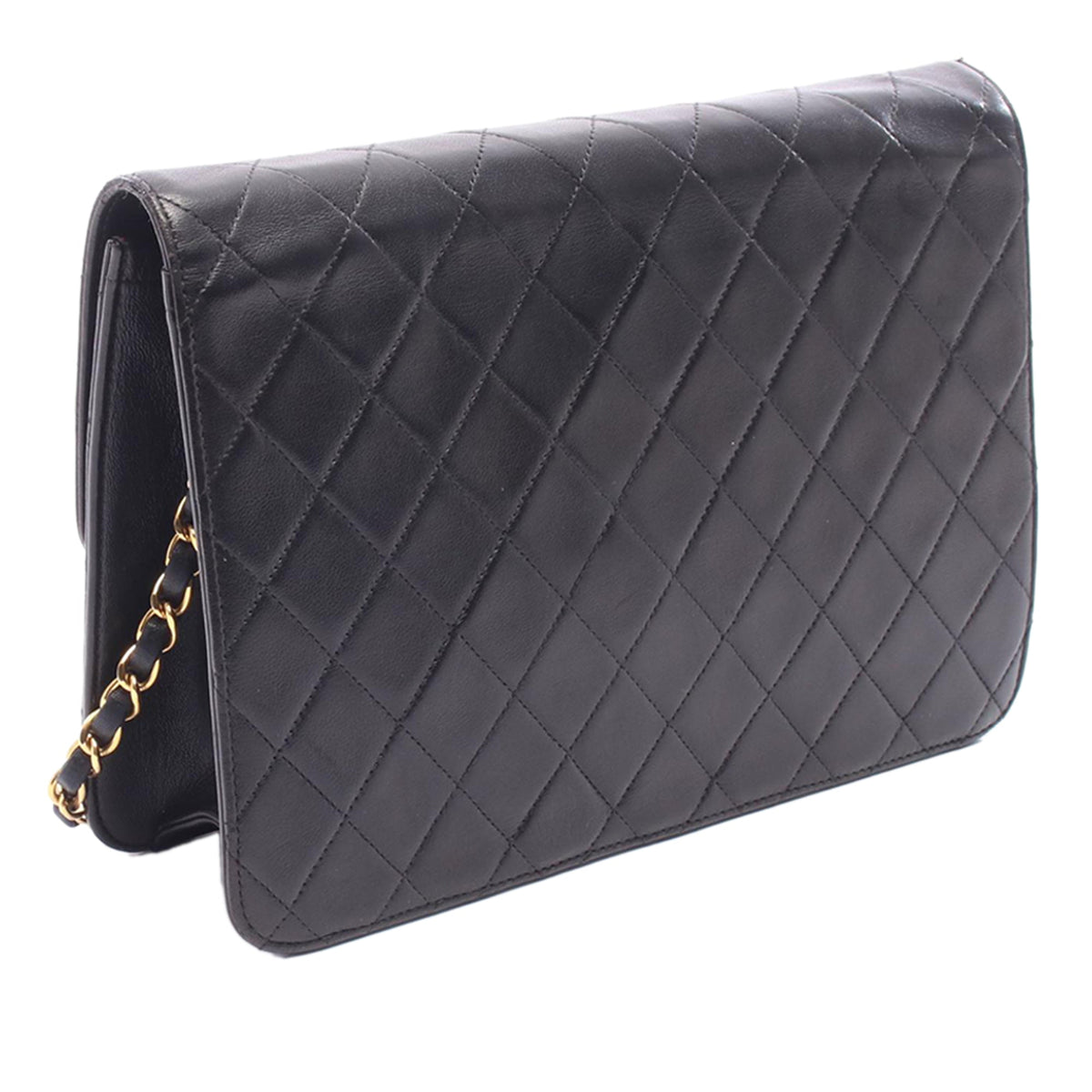 Chanel Medium CC Quilted Lambskin Single Flap — Black
