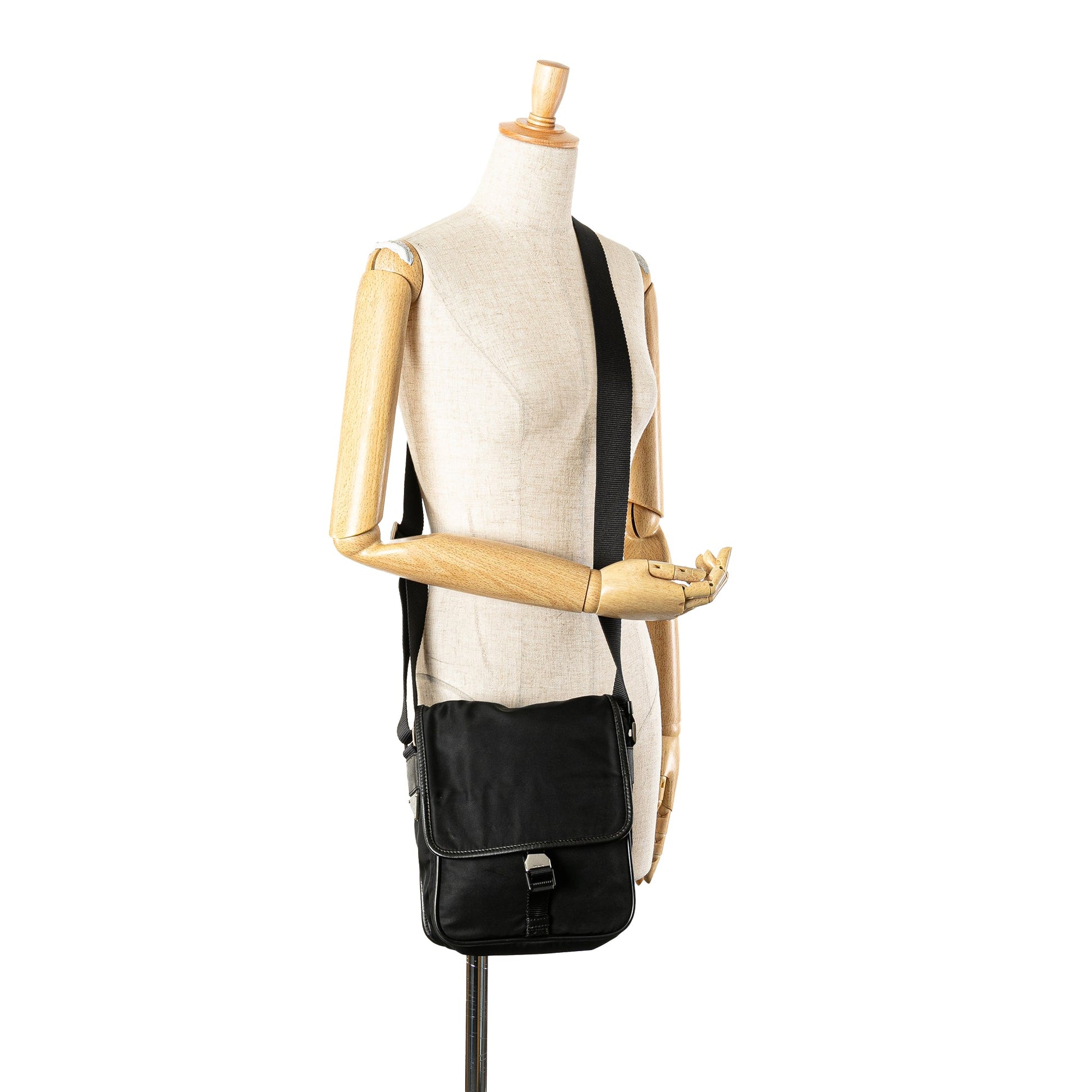 Prada Tessuto Buckle Messenger Bag