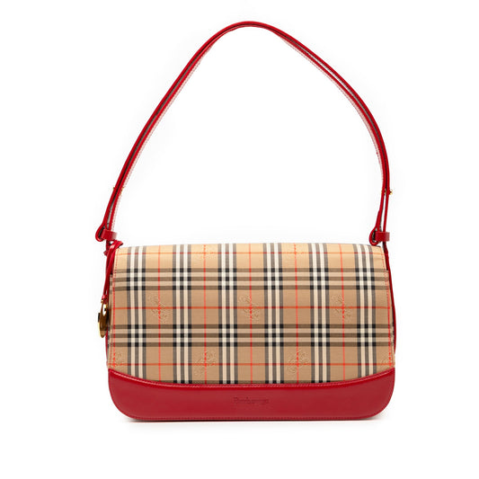Burberry Haymarket Check Canvas Shoulder Bag