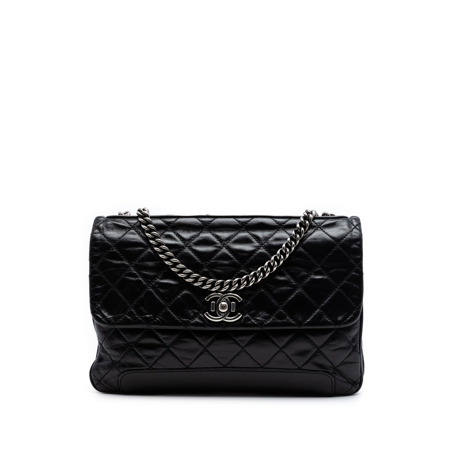 Chanel CC Quilted Glazed Calfskin Flap