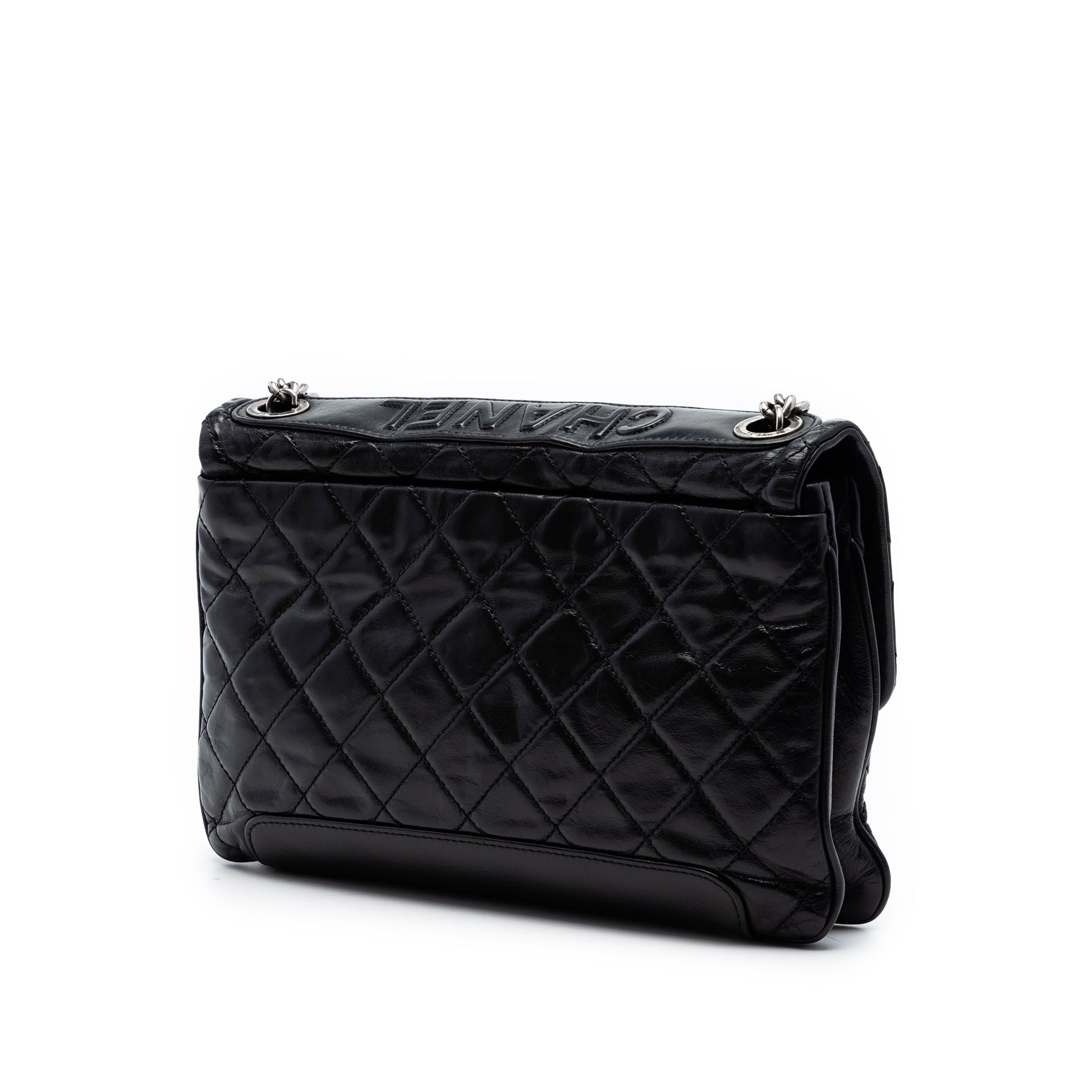 Chanel CC Quilted Glazed Calfskin Flap