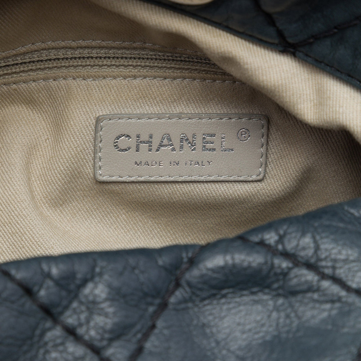 Chanel Quilted Iridescent Calfskin Sea Hit Tote — Black