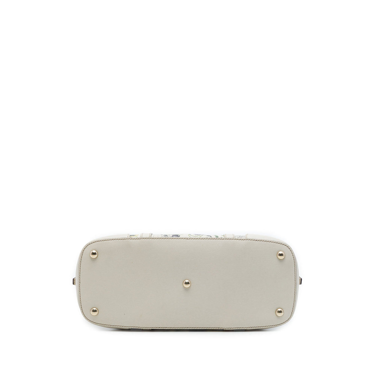 Gucci Small Leather Flora Nice Dome Satchel — White