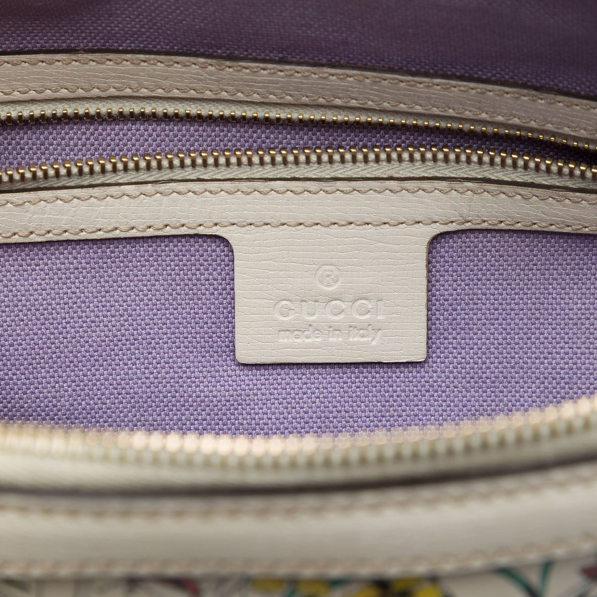 Gucci Small Leather Flora Nice Dome Satchel — White