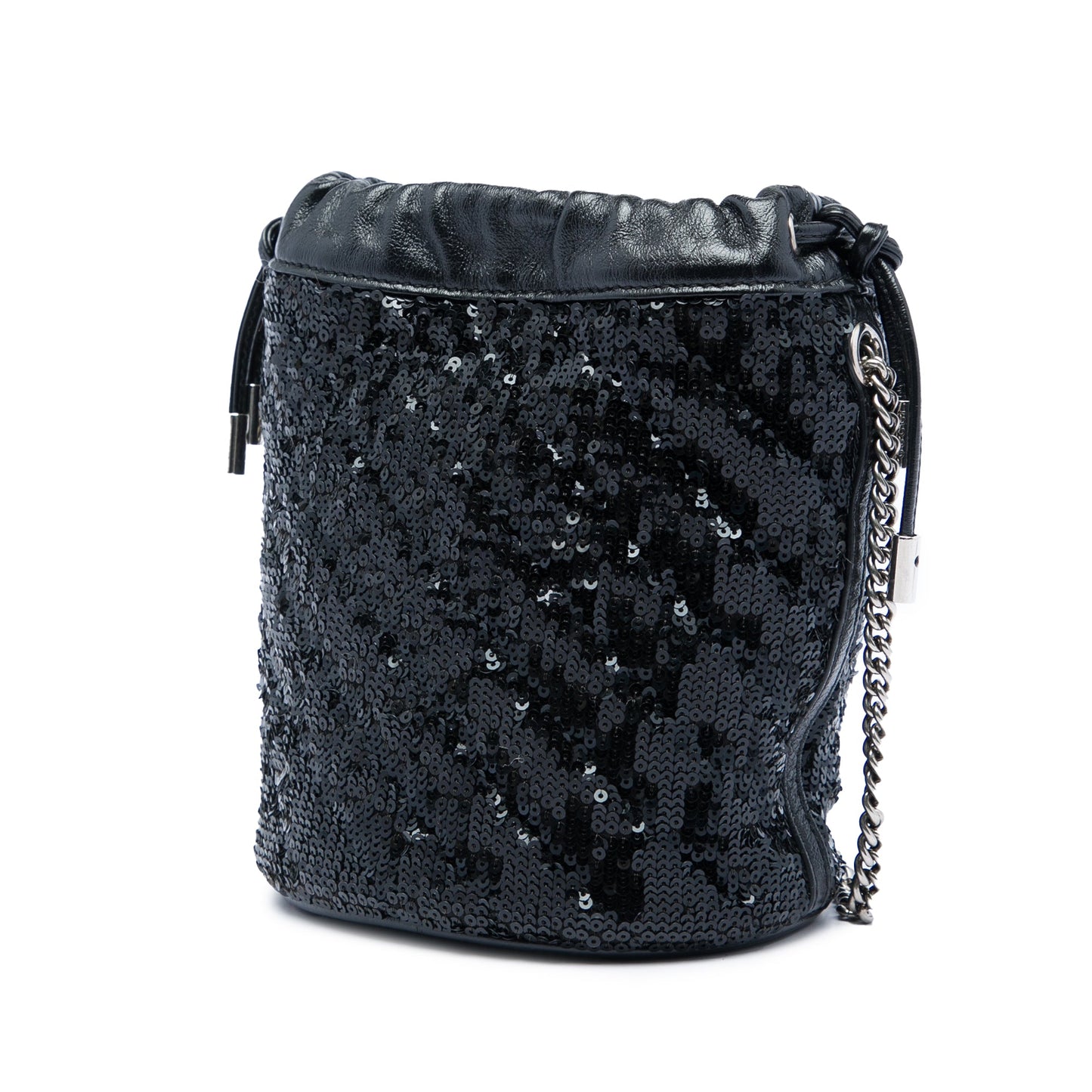 Gucci Small GG Marmont Sequined Diagonal Matelasse Calfskin Bucket Bag