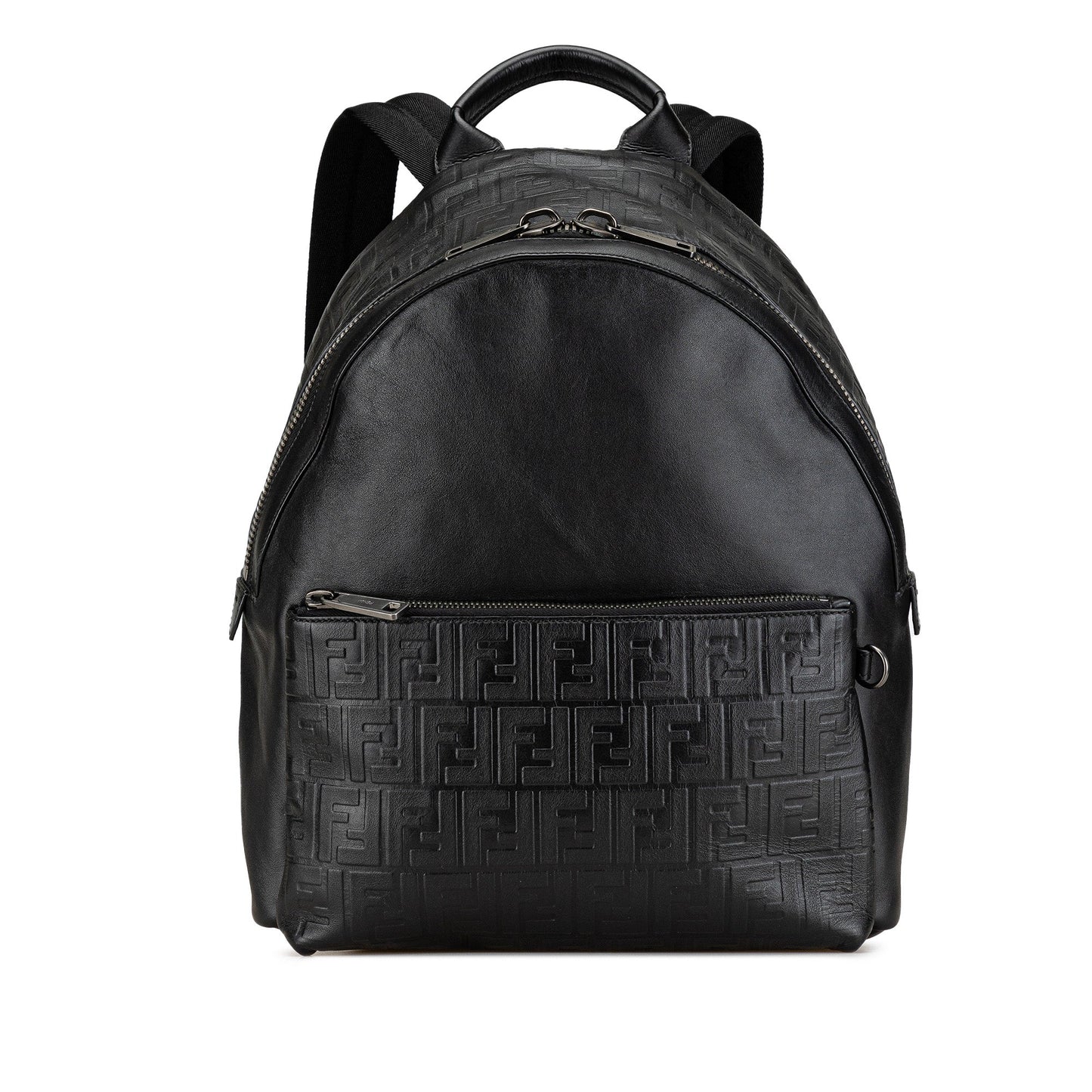 Fendi Vitello Grace Zucca Embossed Leather Backpack
