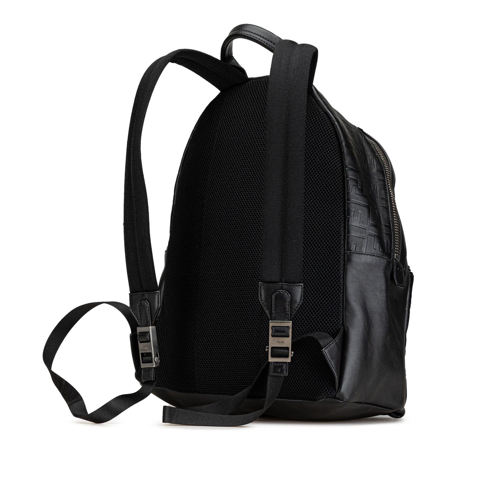 Fendi Vitello Grace Zucca Embossed Leather Backpack