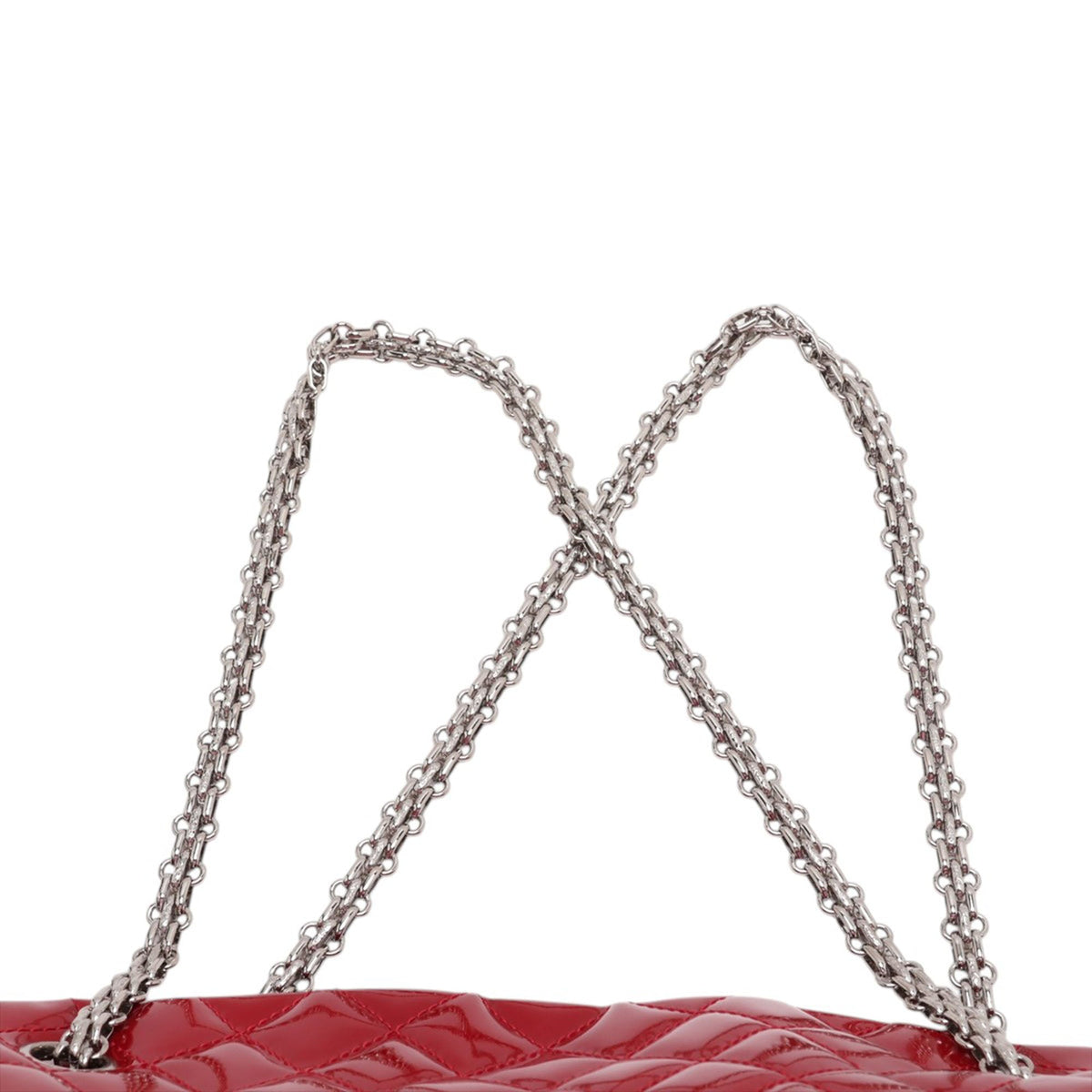 Chanel Small Quilted Patent Just Mademoiselle Bowling Bag — Red