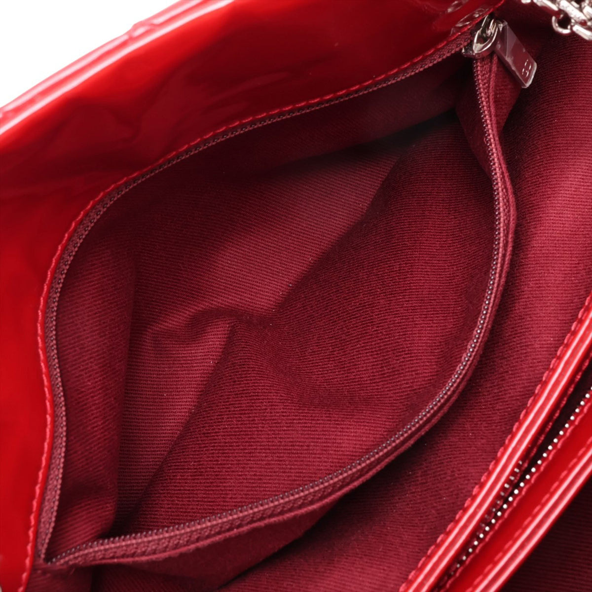 Chanel Small Quilted Patent Just Mademoiselle Bowling Bag — Red