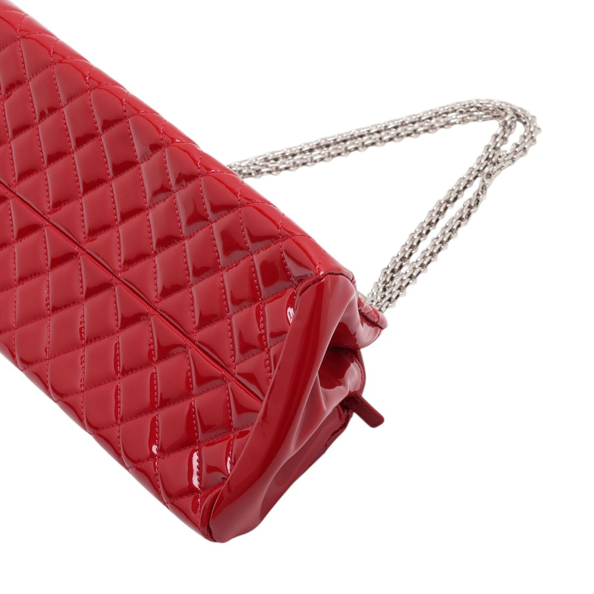 Chanel Small Quilted Patent Just Mademoiselle Bowling Bag — Red