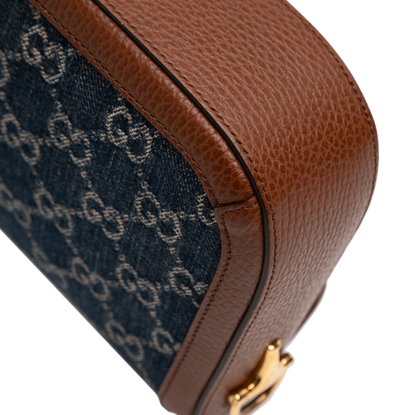 Gucci Small GG Denim Web Horsebit 1955 Crossbody