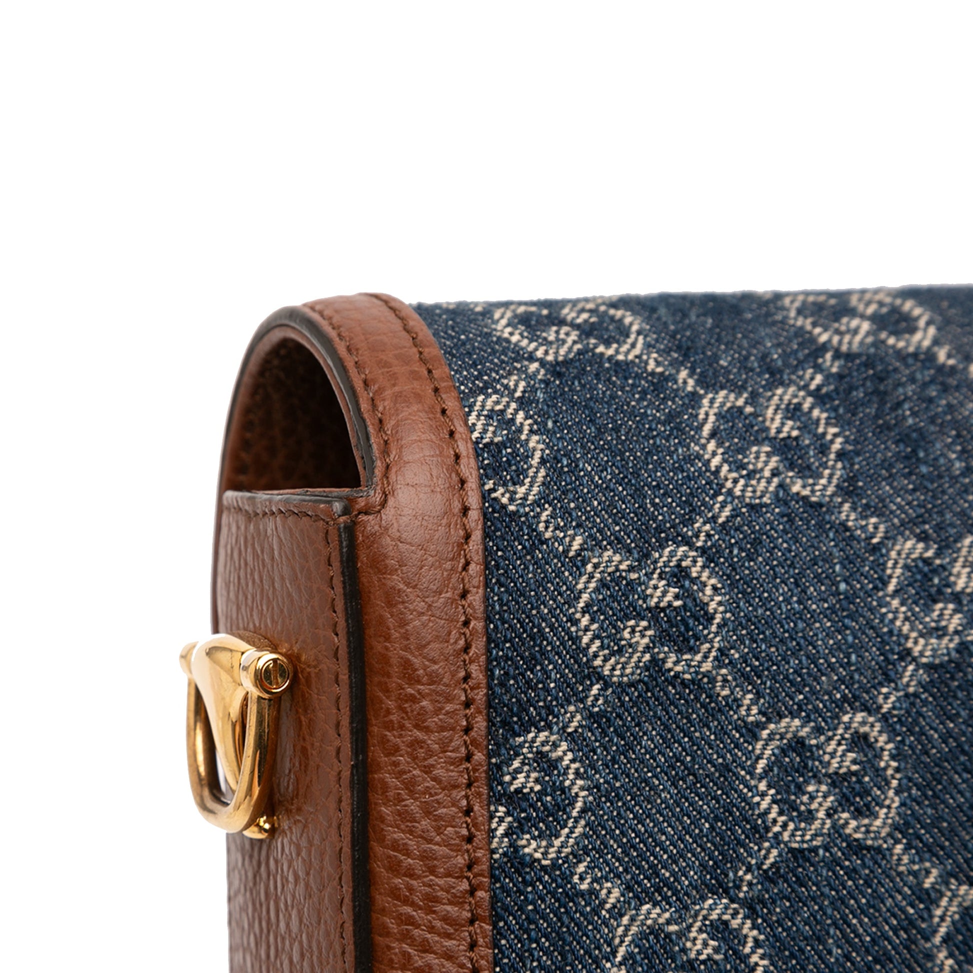 Gucci Small GG Denim Web Horsebit 1955 Crossbody