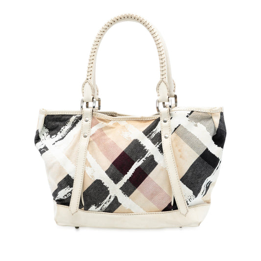 Burberry Supernova Check Painted Canvas Tote