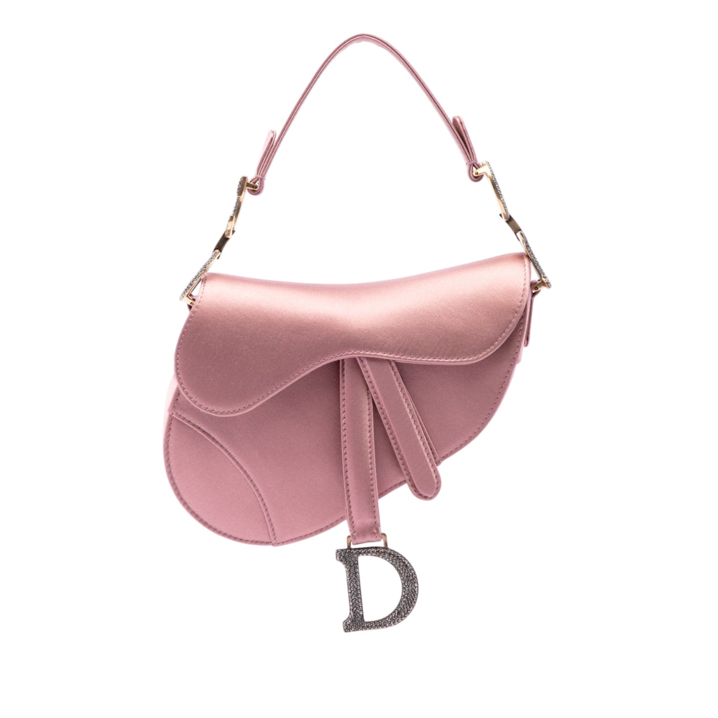 Dior Mini Satin Crystal Embellished Saddle Bag