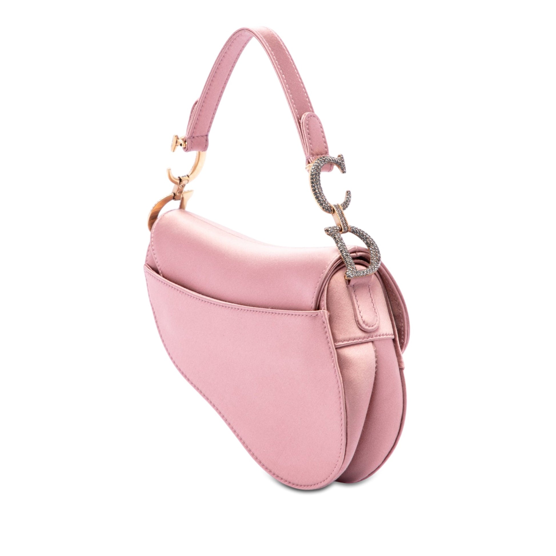 Dior Mini Satin Crystal Embellished Saddle Bag