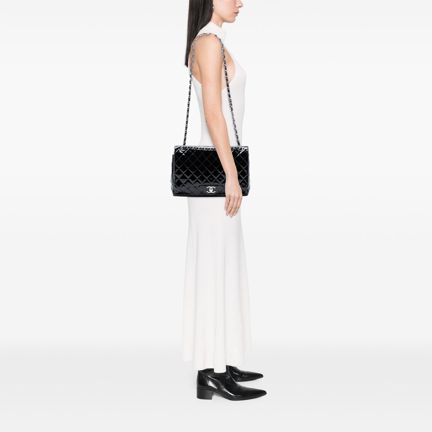 Chanel Maxi Classic Patent Double Flap