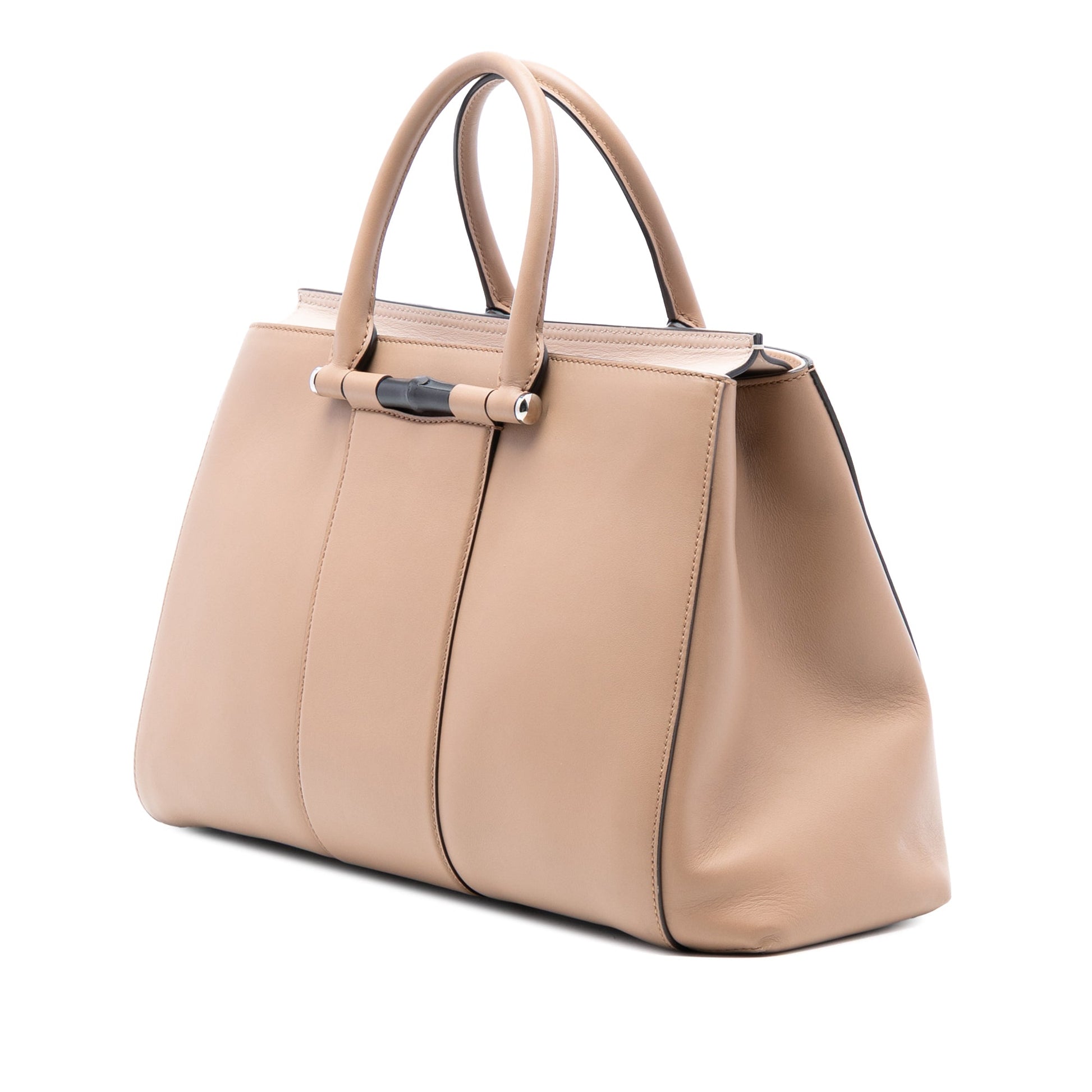 Gucci Leather Lady Bamboo Satchel